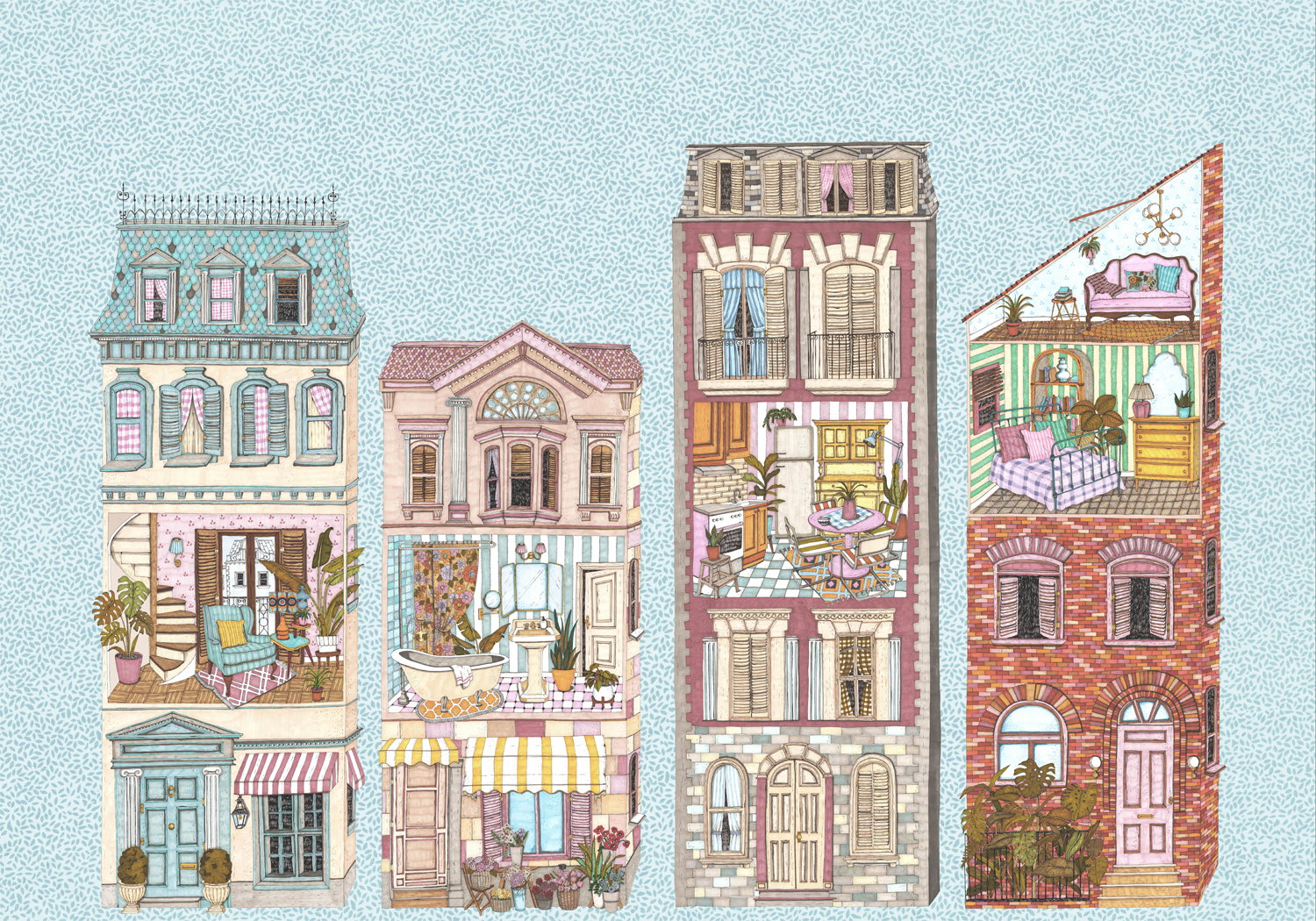 Wandbild Dolls House - Azure