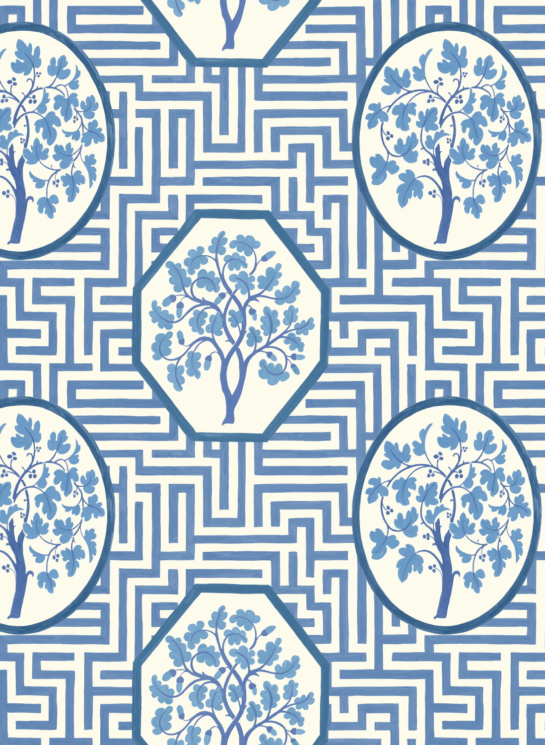 Tapete Royal Maze - Royal Blue