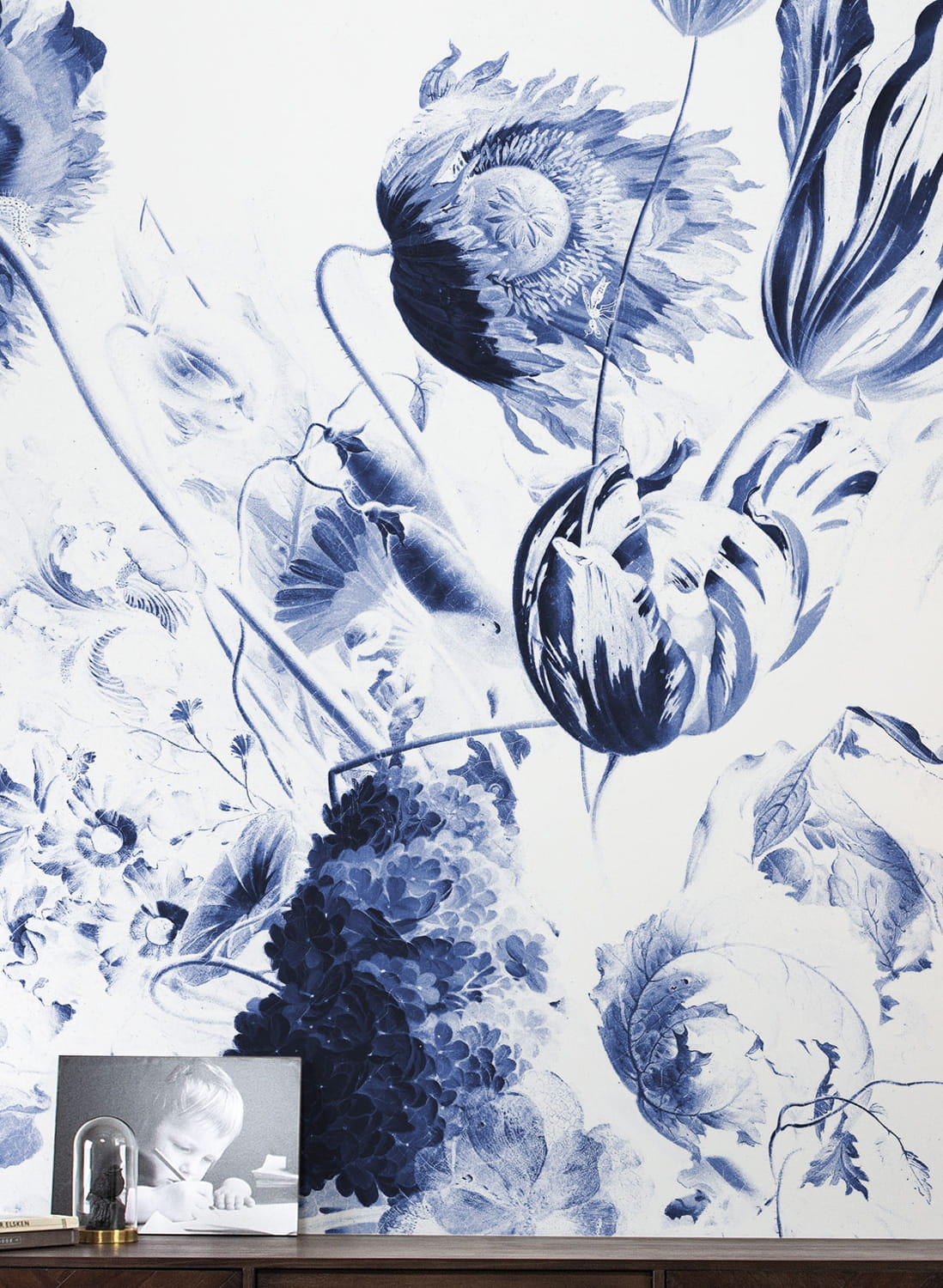 Mural Royal Blue Flowers 2