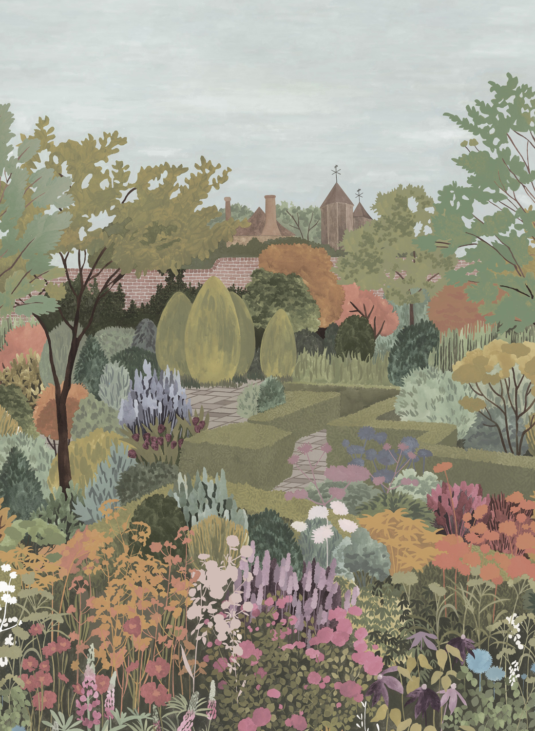 Wandbild Castle Garden - Sage Green