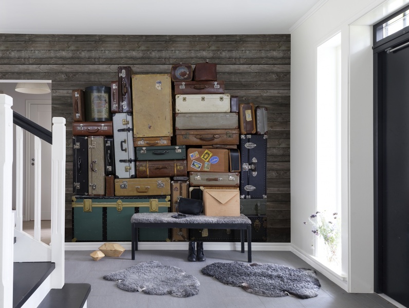 Wandbild Stacked Suitcases - Heap