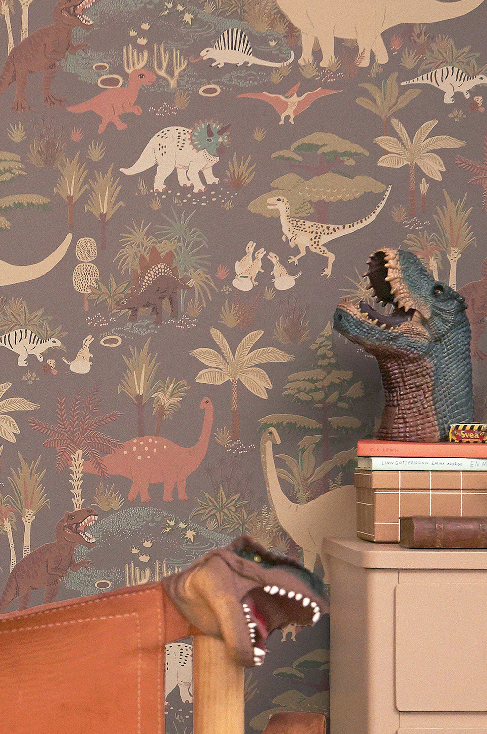 Tapete Dinosaur Vibes - Evening Grey