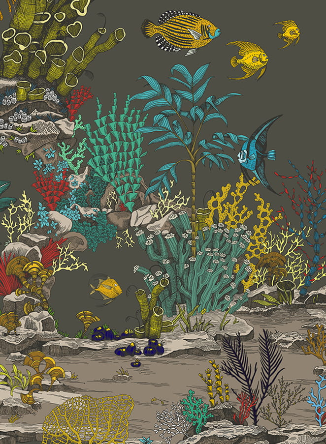 Tapete Underwater Jungle - Graphite/ Jewel Highlights