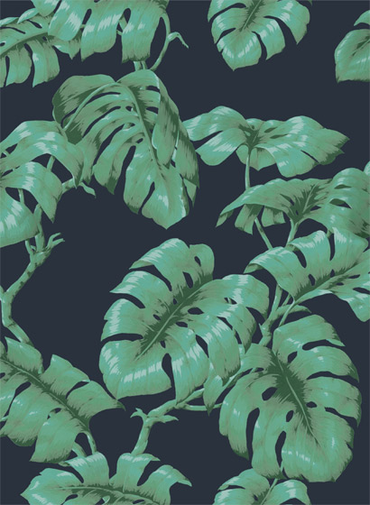 Wallpaper Tarovine - Midnight/ Green