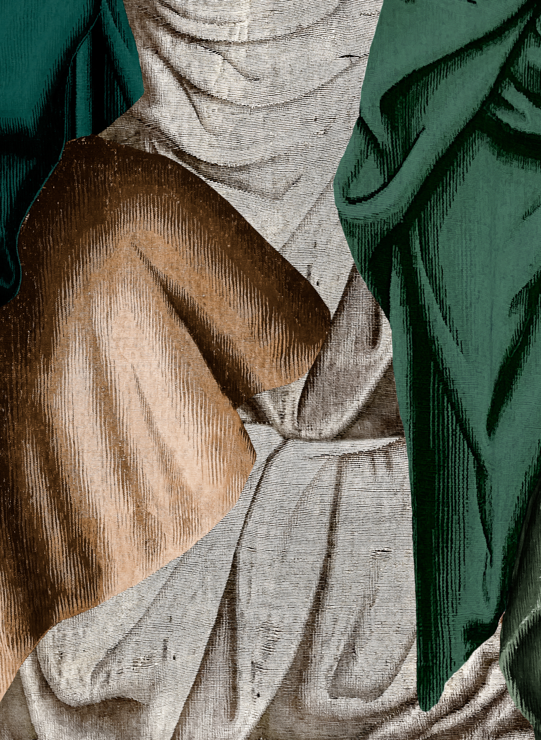 Wandbild Drapery - Emerald