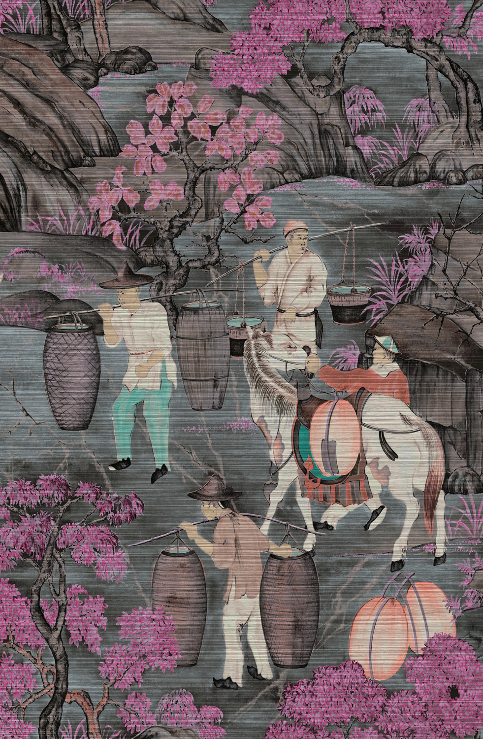 Tapete Toile de Tibet - Pink Blossom