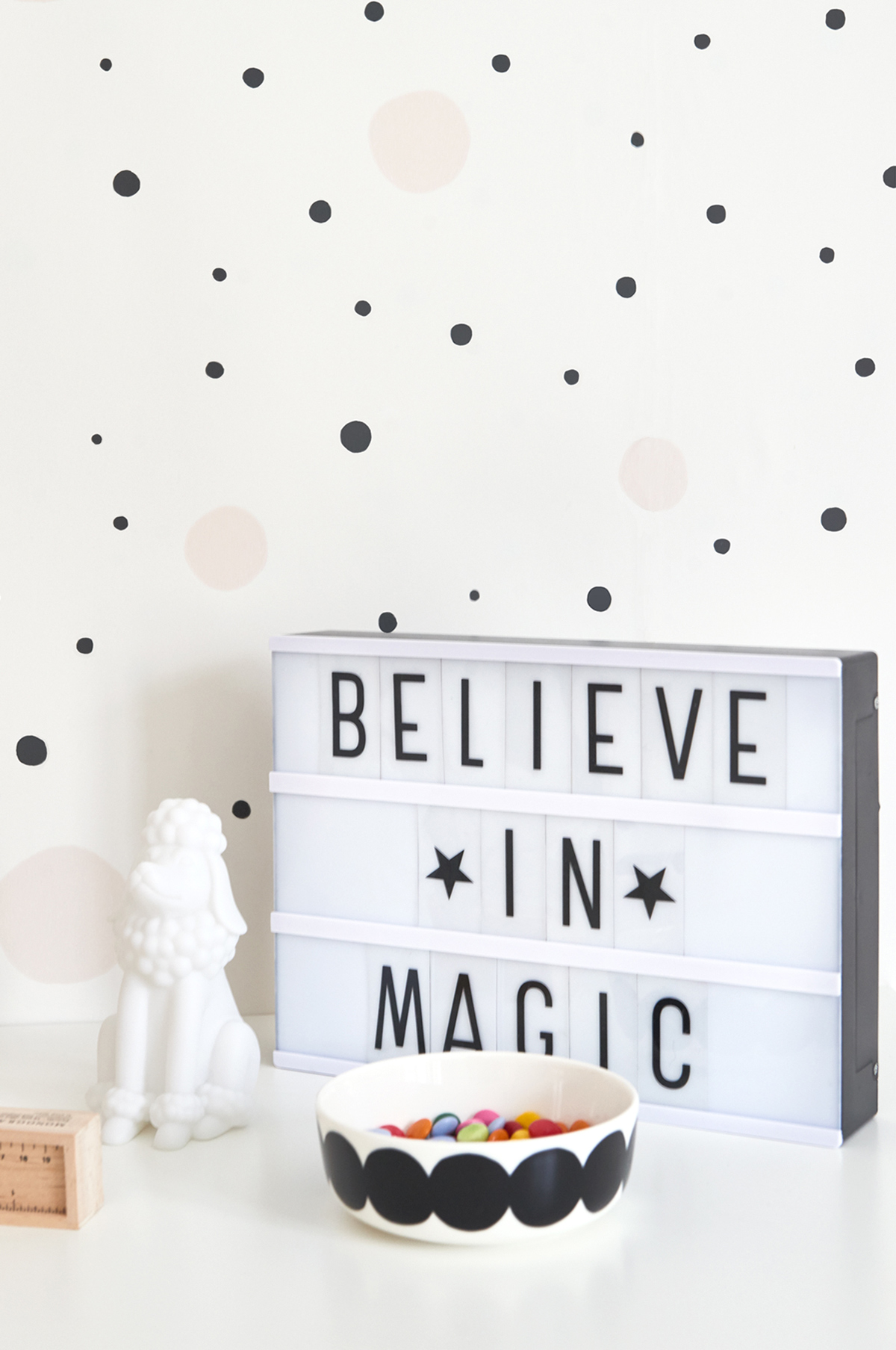 Tapete Confetti - Soft Black/ Light Dusty Pink/ Cream White