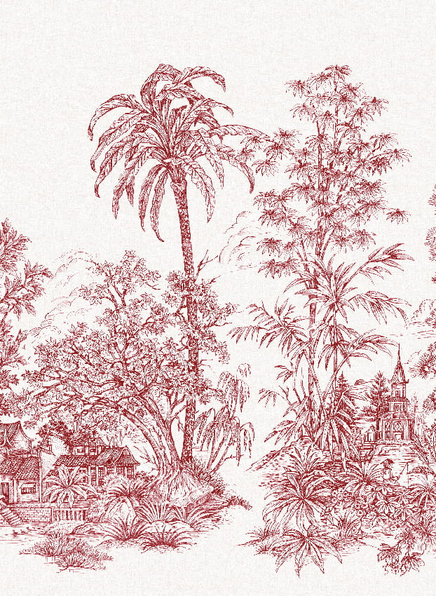 Wandbild Mandalay - White Red Panel 5