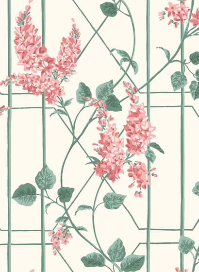 Tapete Wisteria - Coral/ Sage