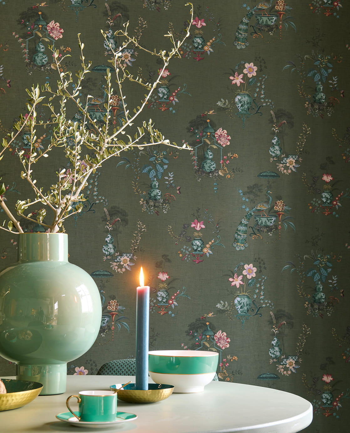 Tapete Chinese Porcelain - Dark Green