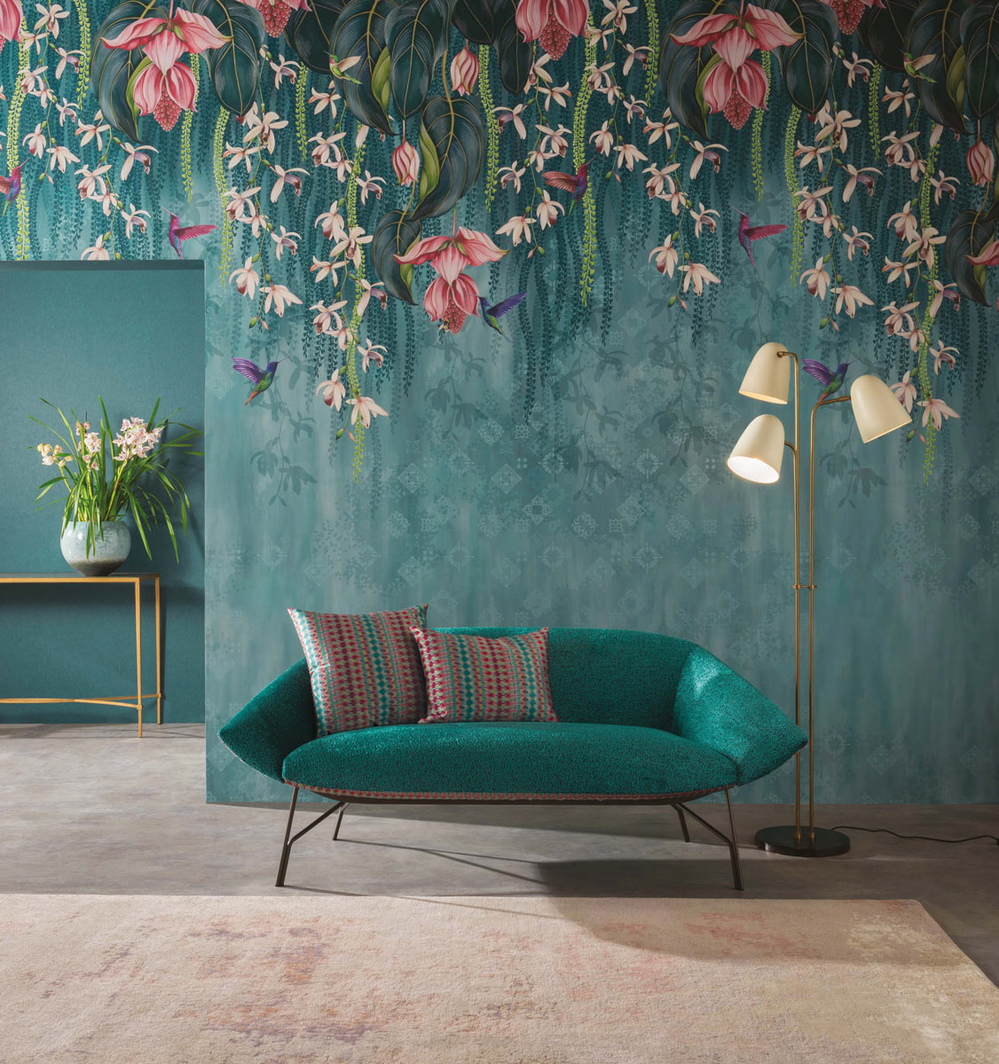 Tapete Trailing Orchid - Teal / Pink