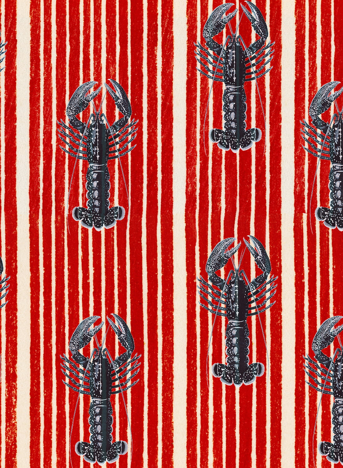 Tapete Mediterranean Lobsters - Red