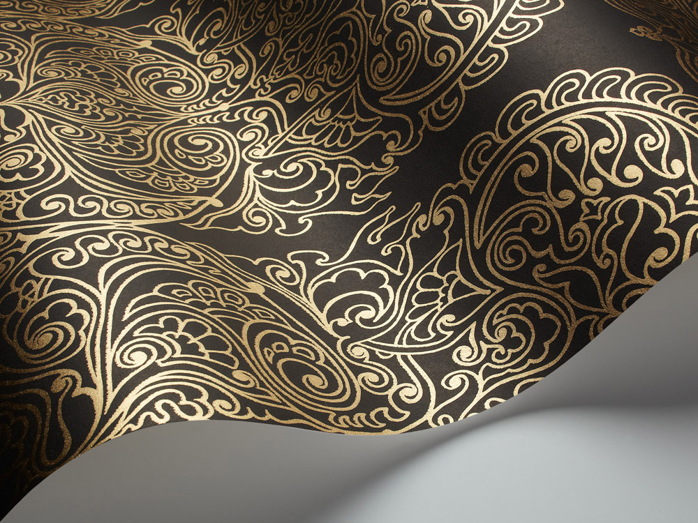 Tapete Alpana - Metallic Gold on Black