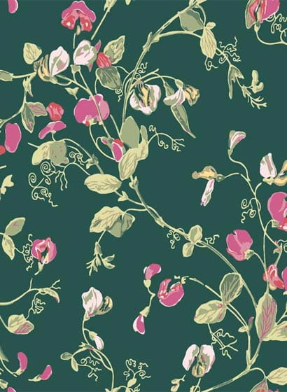Tapete Sweet Pea - Pink/ Green