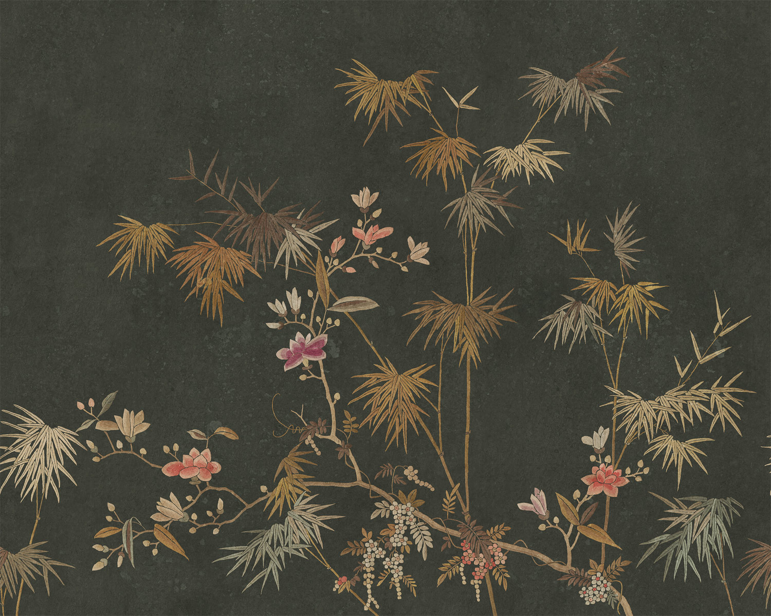 Wandbild Bamboo Grove - Dark Green