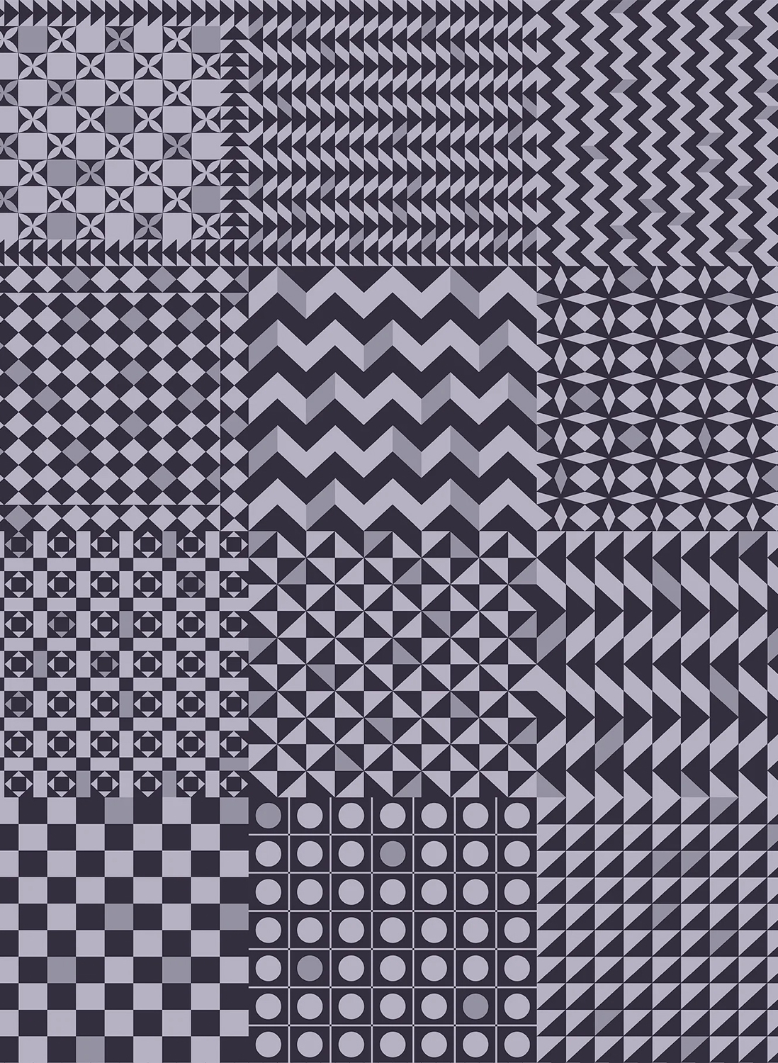 Tapete Geometrico - Magenta/ Ink