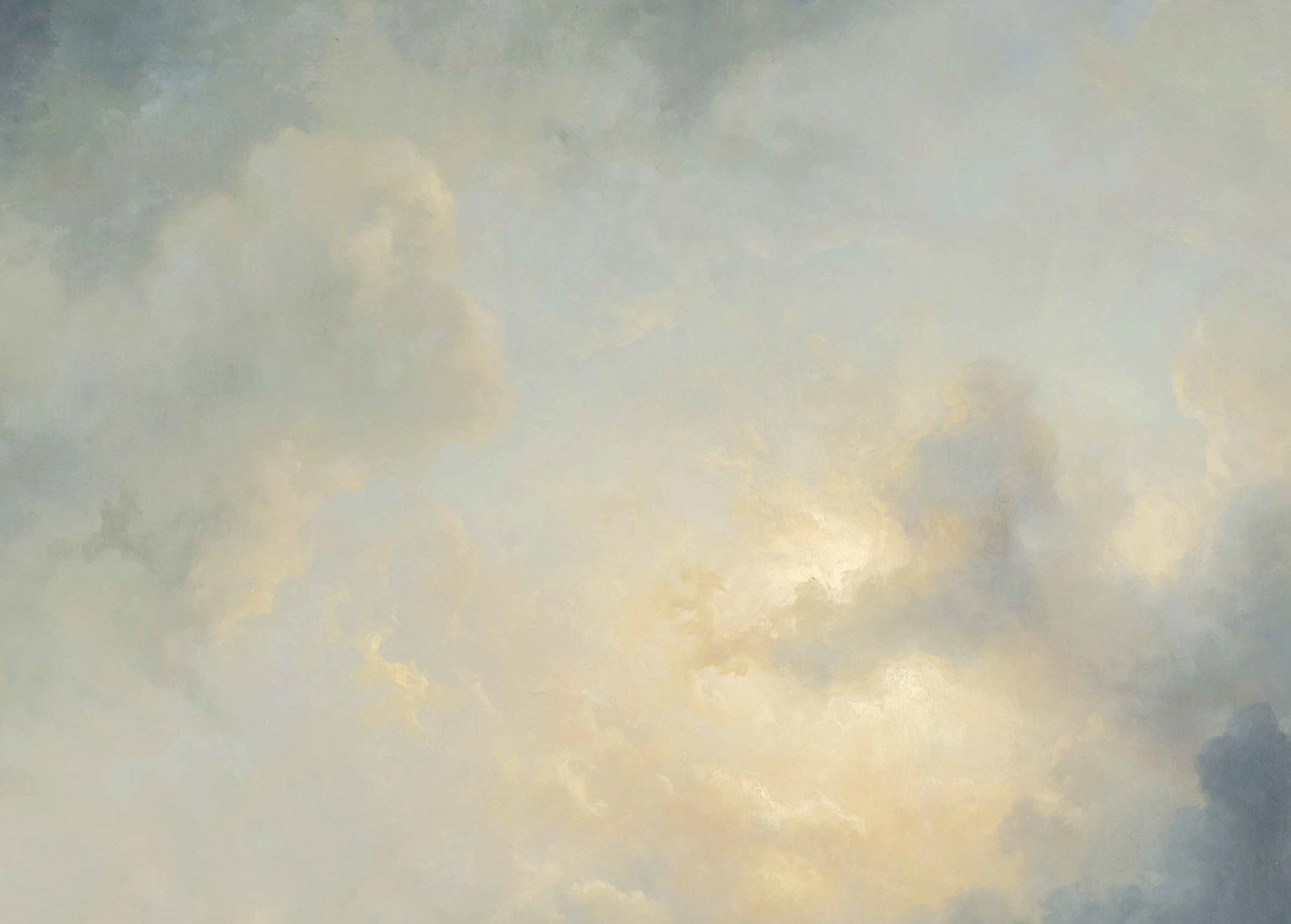 Wandbild Golden Age Clouds 1 - Multicolor - Breite 3.896m