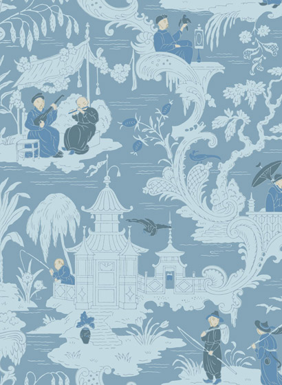 Tapete Chinese Toile - Blue