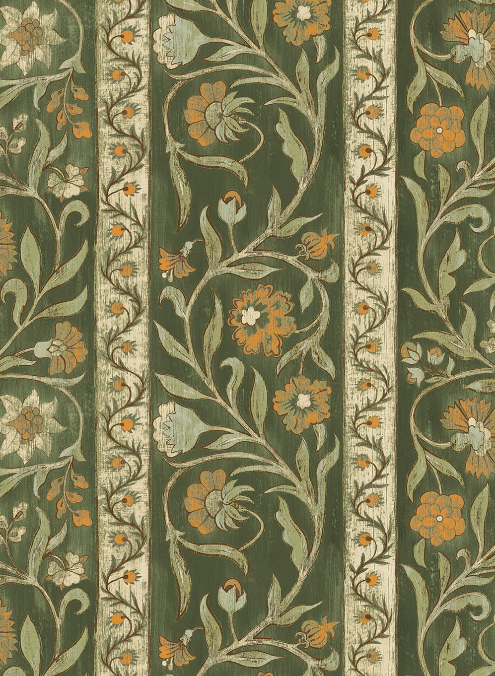 Papier peint Potter Stripe - Green and Orange