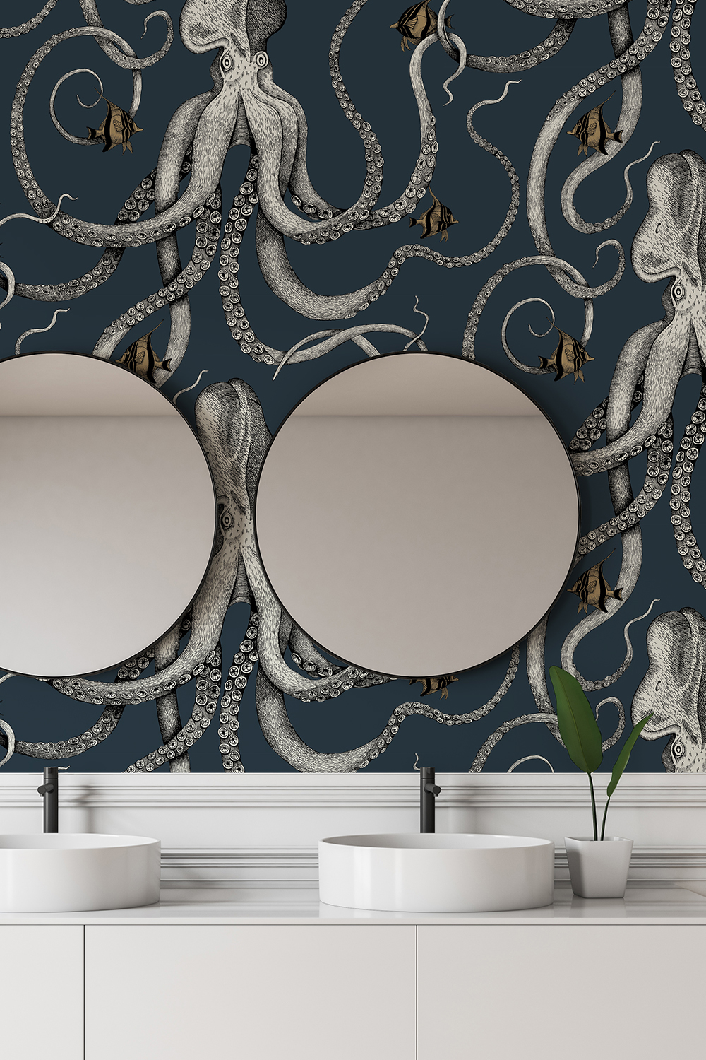 Tapete Octopoda Grand - Deep Sea Blue