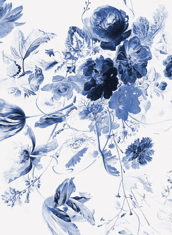 Carta da parati panoramica Royal Blue Flowers 3