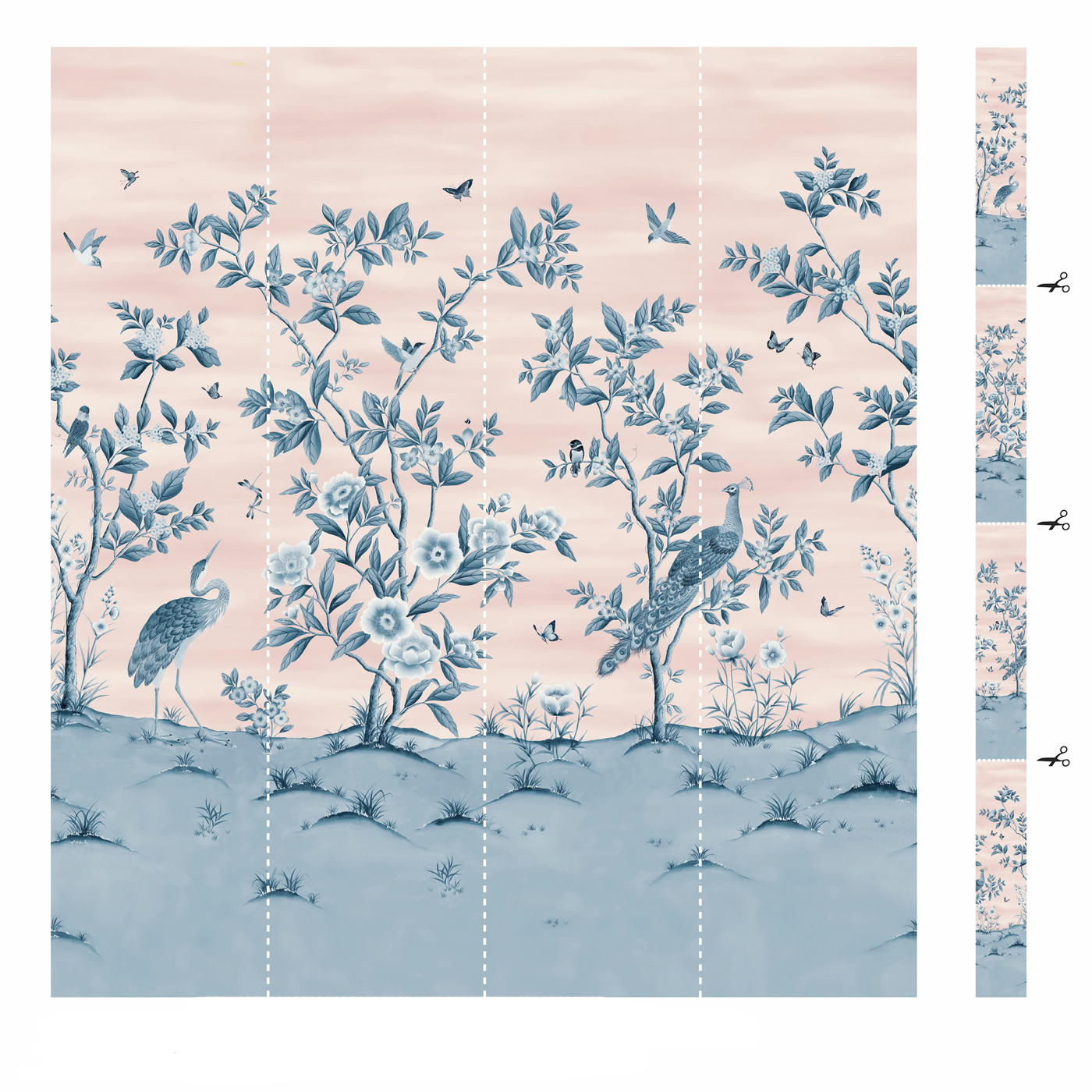 Wandbild Florence - Powder/ China Blue