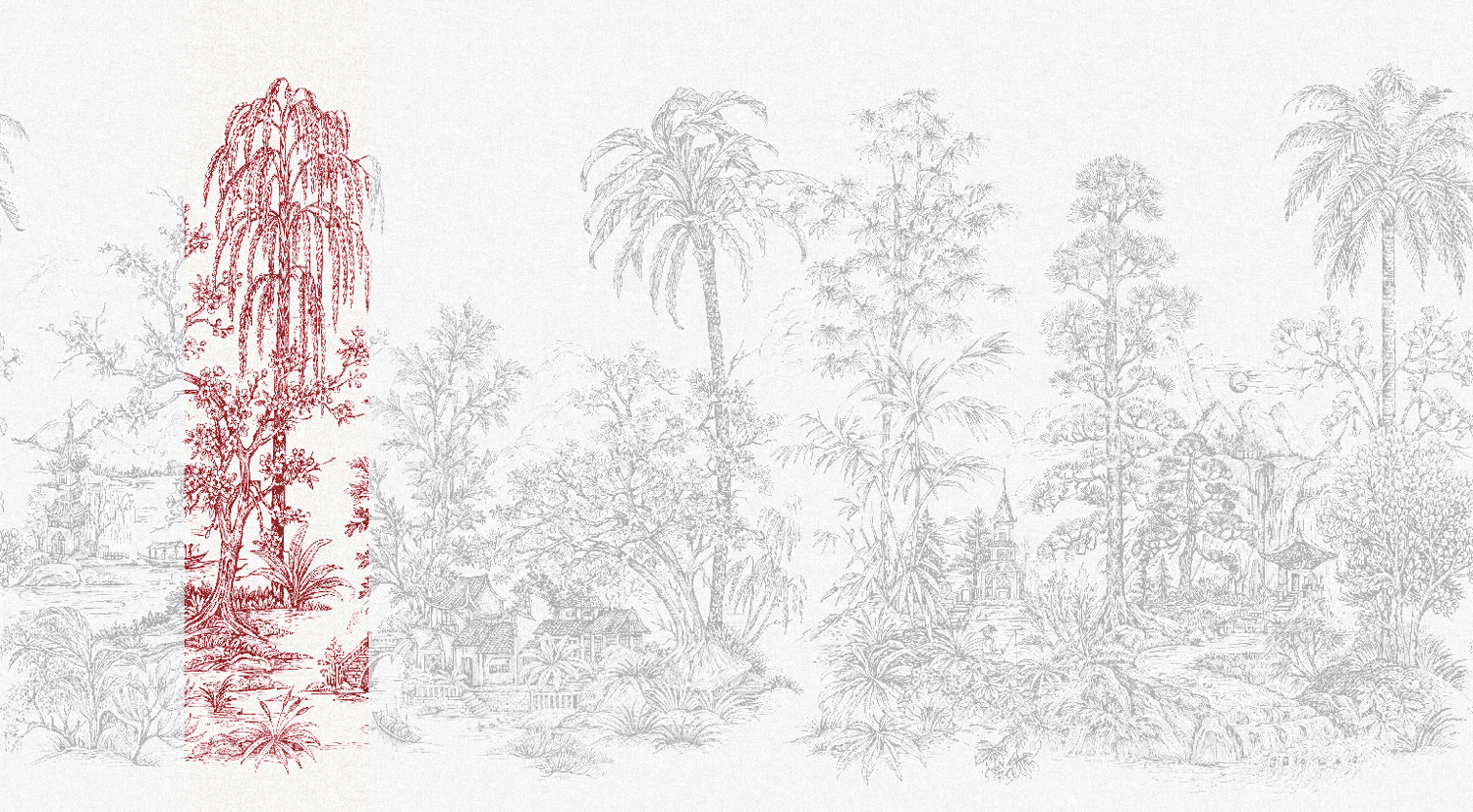 Wandbild Mandalay - White Red Panel 2