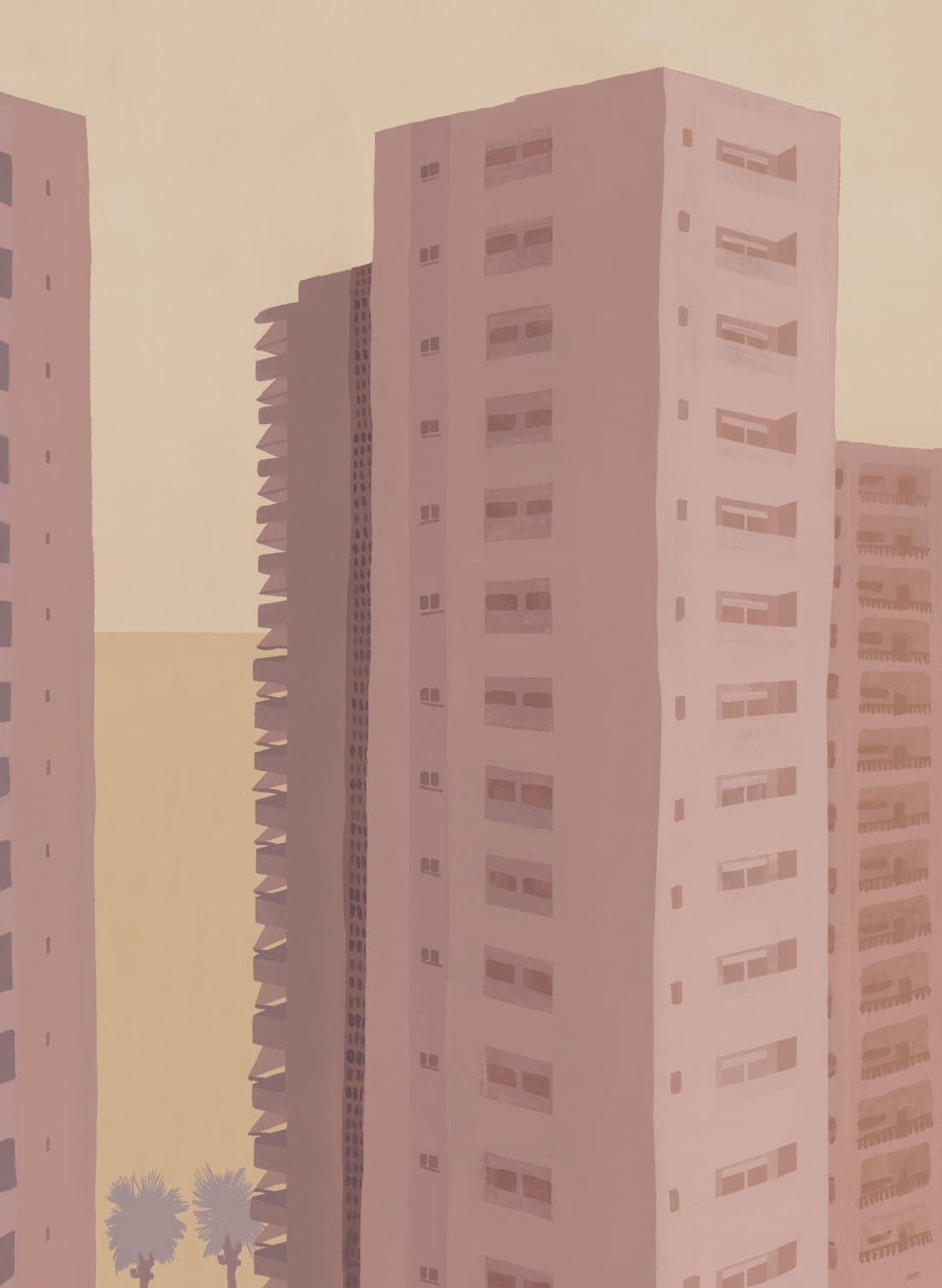Wandbild Benidorm - Pink