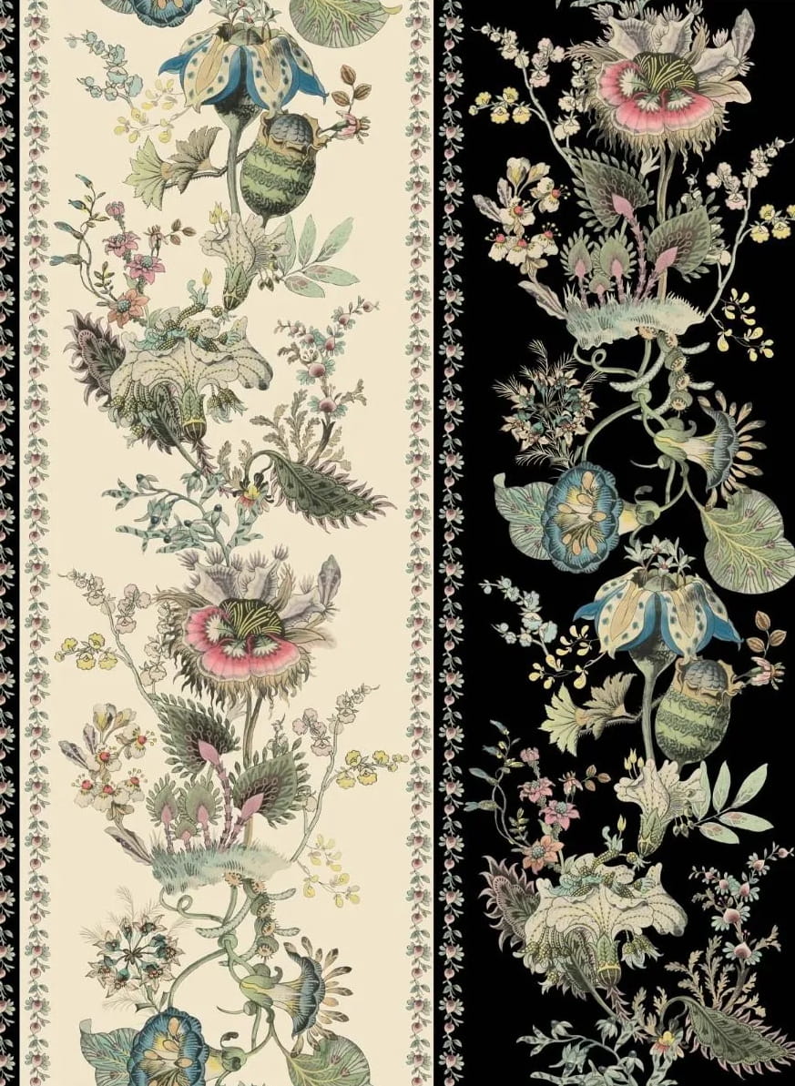 Mural Flora Fantasia Stripes - Black