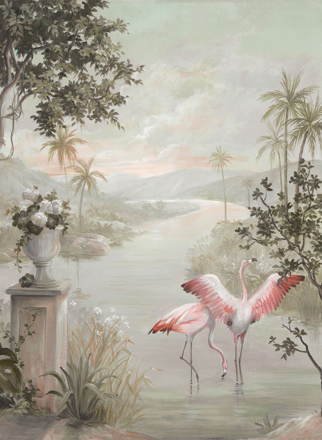 Mural Paisaje Con Flamencos - 8000015N