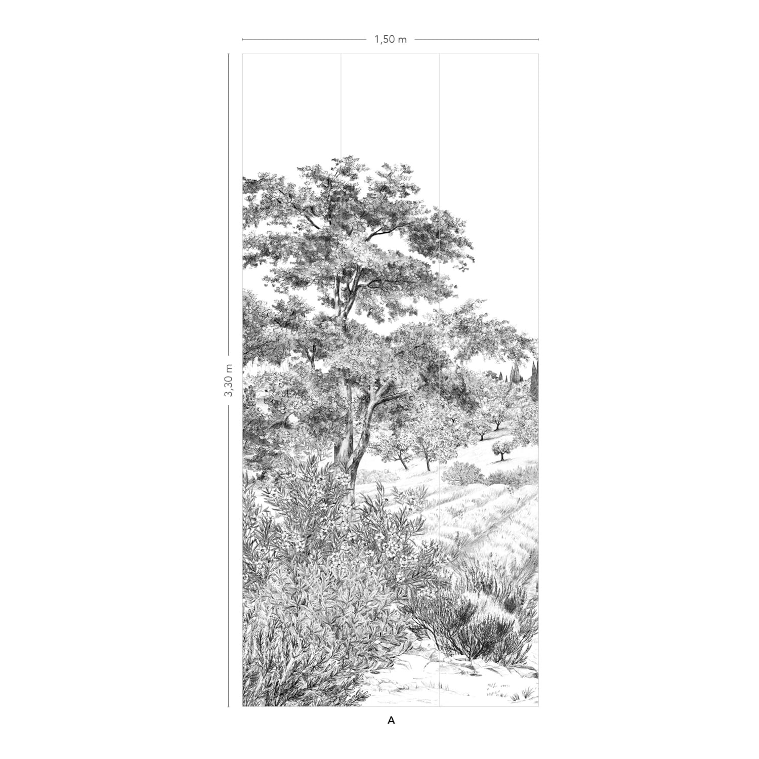 Wandbild Provence - Grisaille Panel A