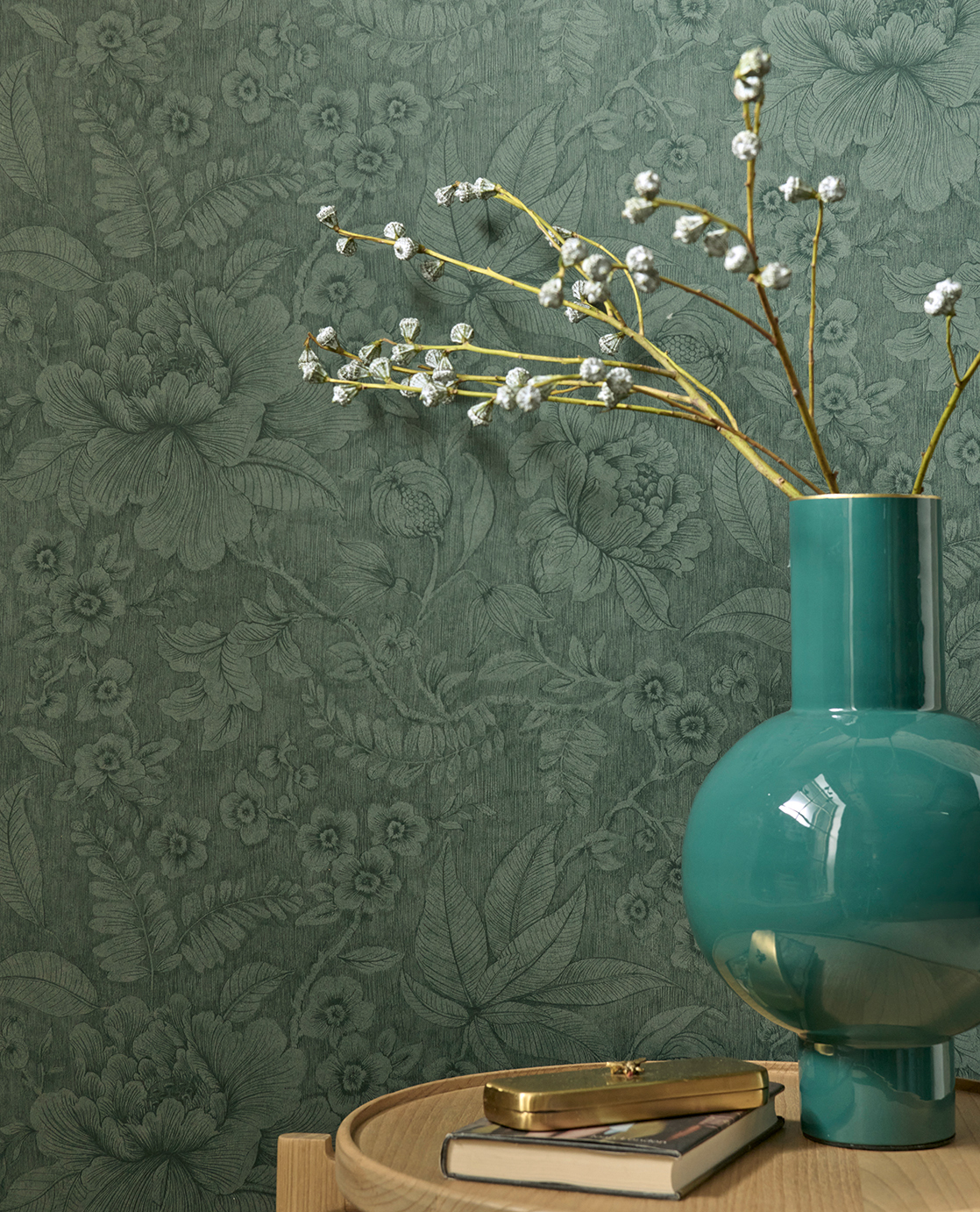 Tapete Casa di Fiori - Dark Green