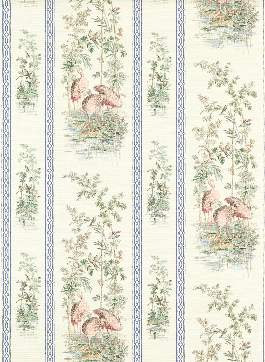 Tapete Storks & Thrushes - Tuscan Pink / Cobalt