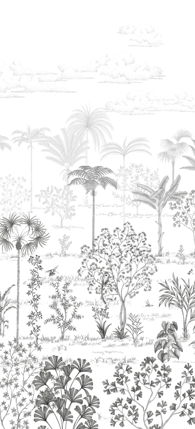 Papier peint Sur la route de Samarcande - Gris Panel A