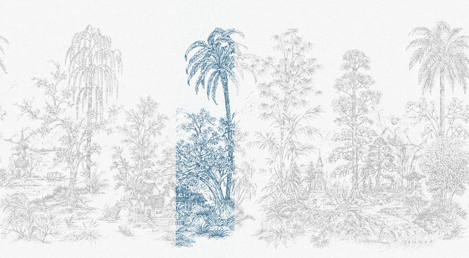 Wandbild Mandalay - White Blue Panel 4
