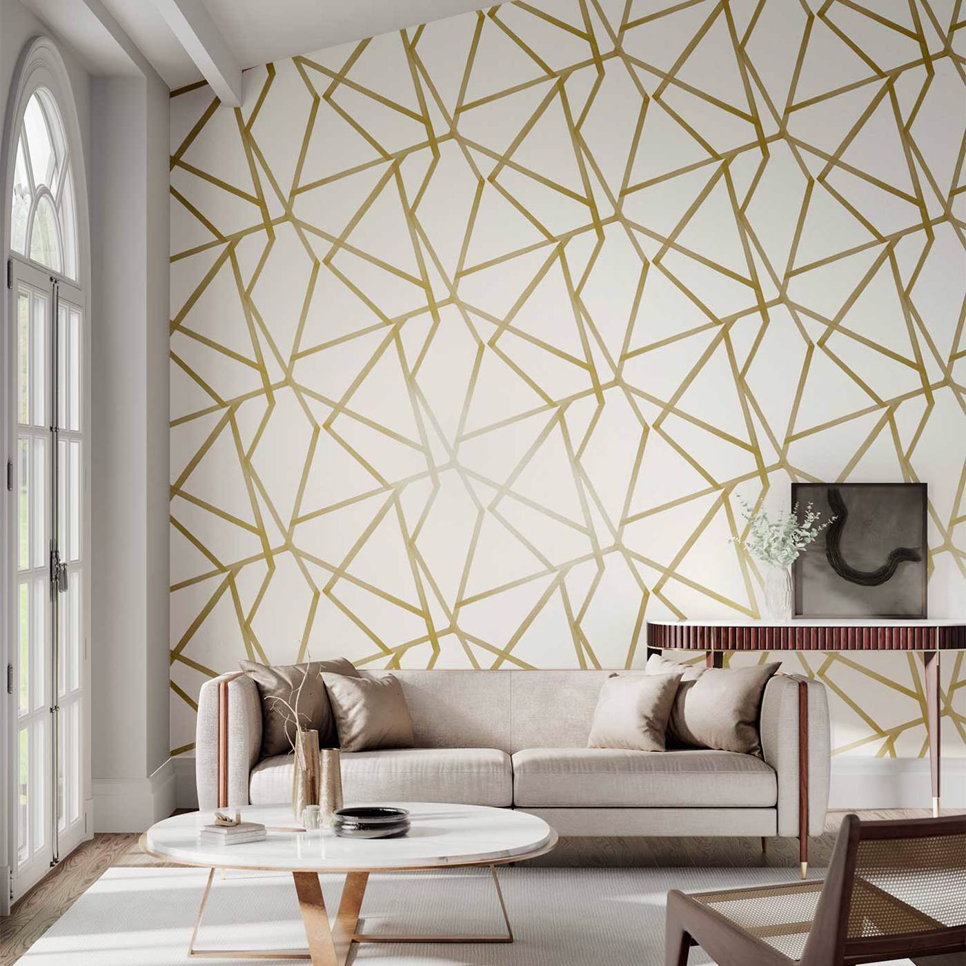 Tapete Sumi - Ivory/ Mustard