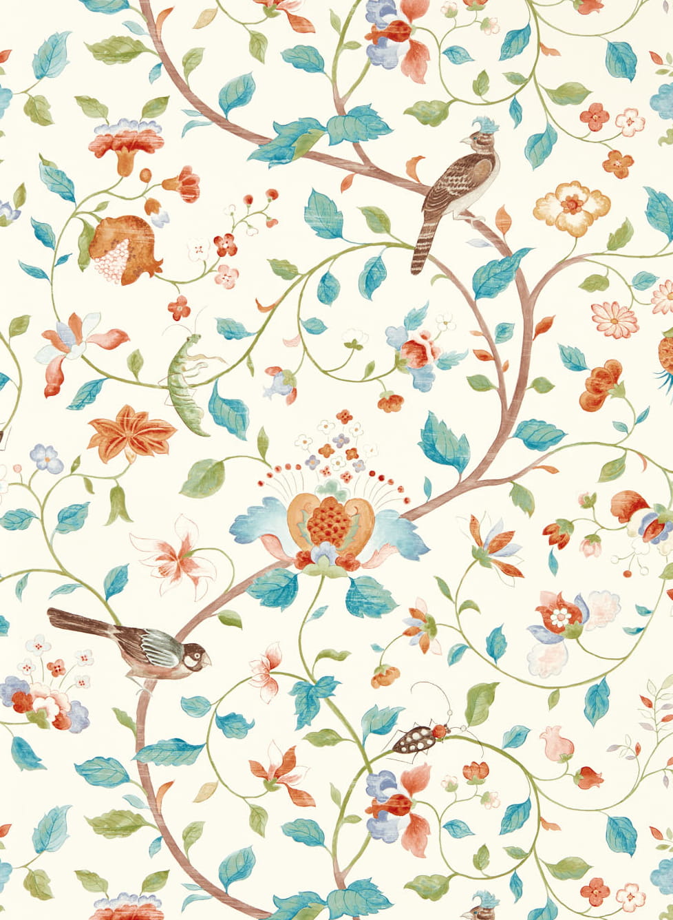 Tapete Arils Garden - Teal/ Russet