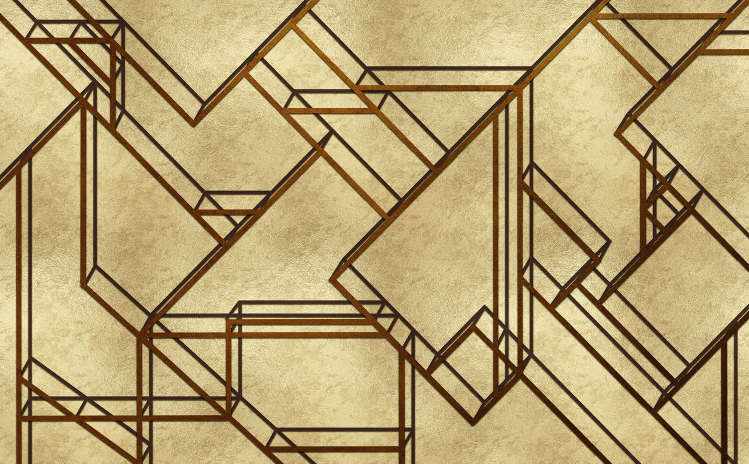 Wandbild L-Geometric Metallics - Gold