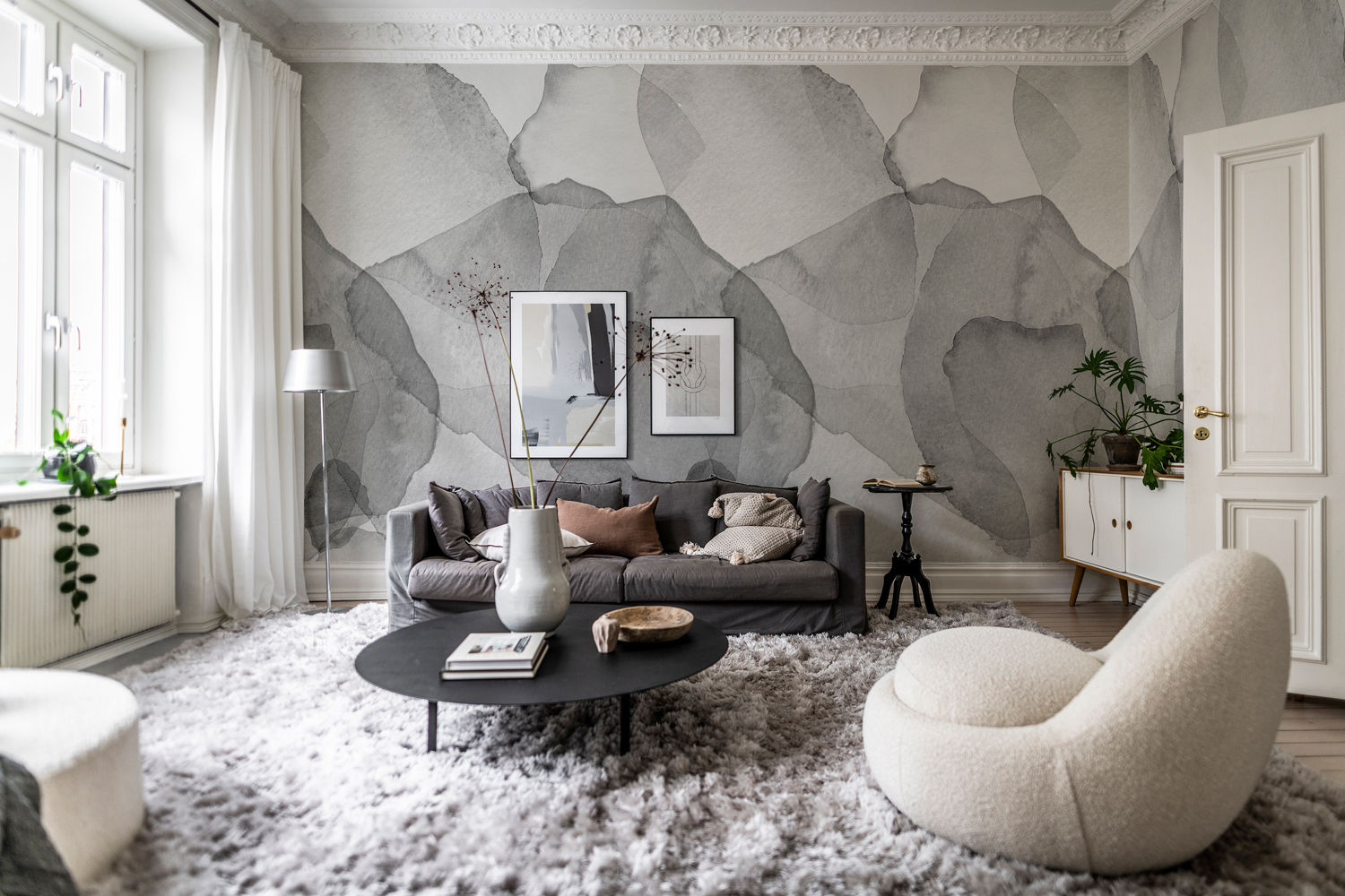Wandbild Petals - Graphite