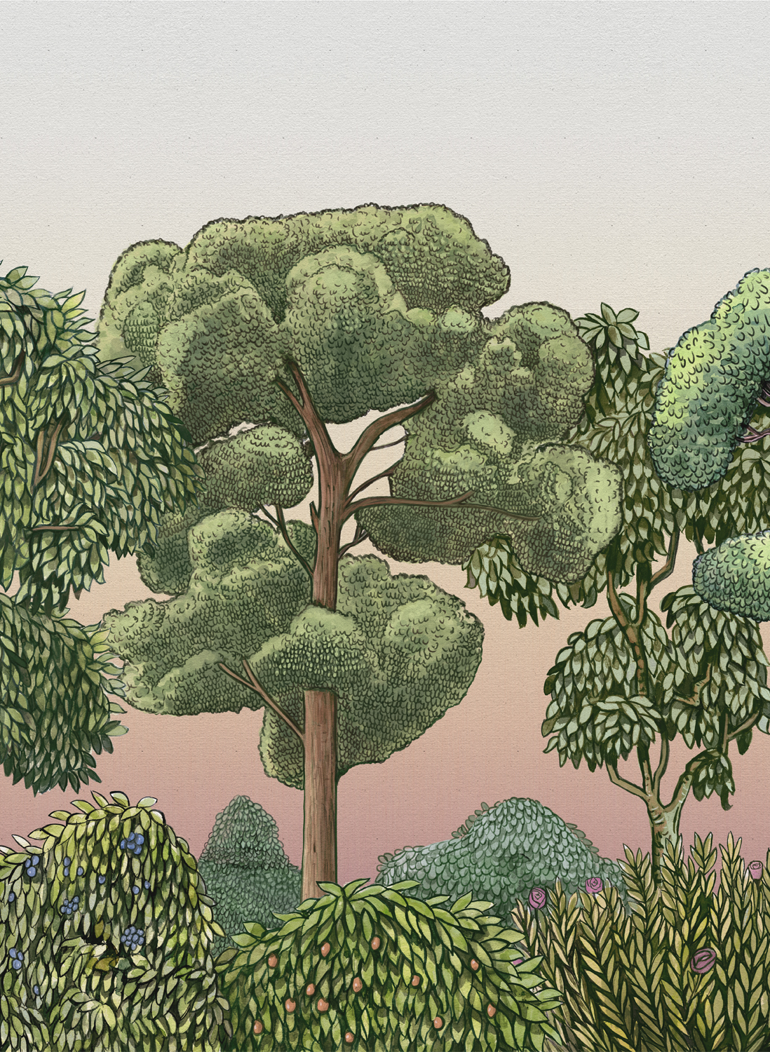 Wandbild Green Forest - Dawn