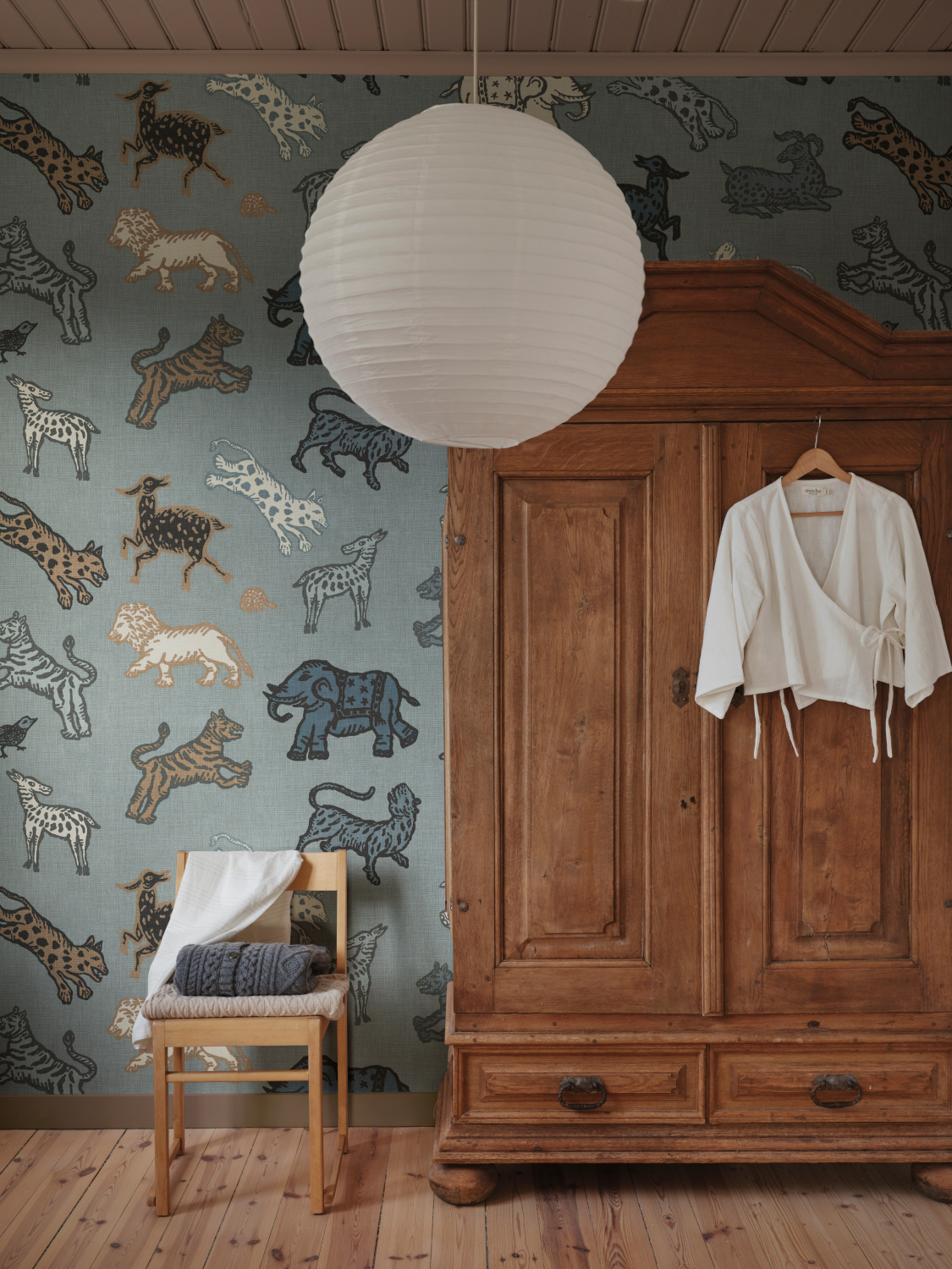 Wandbild Leonard - Misty Blue