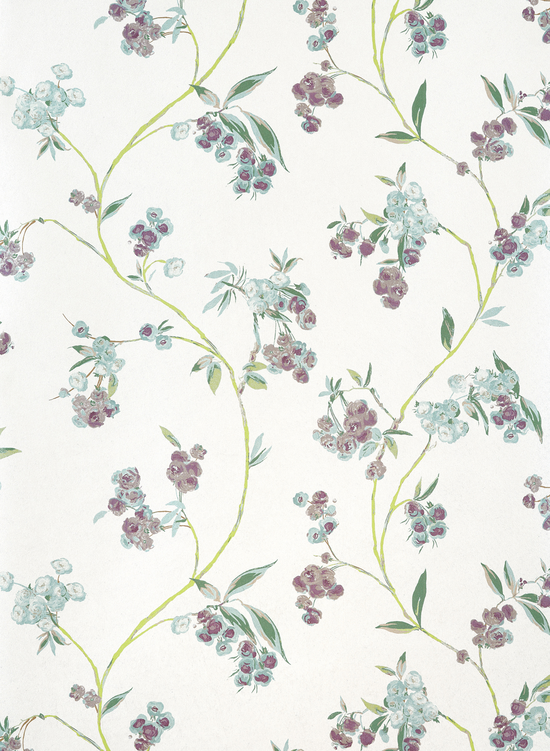 Tapete Edo Bloom - Lavender on Pearl