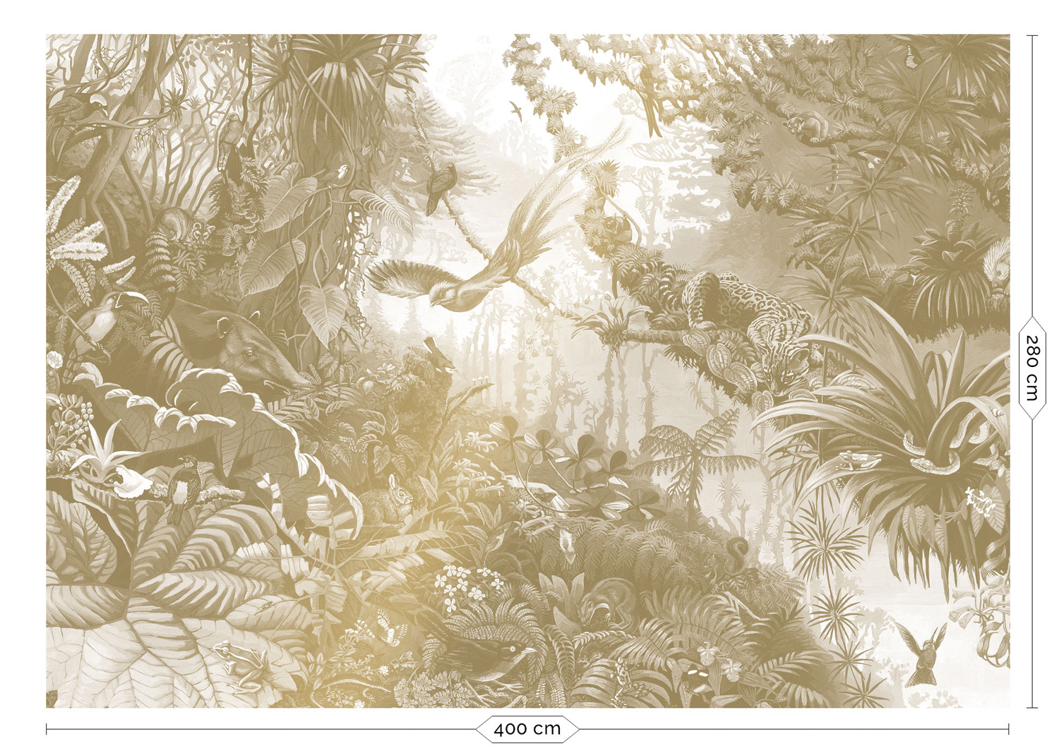 Wandbild Tropical Landscapes Gold 2 - XL