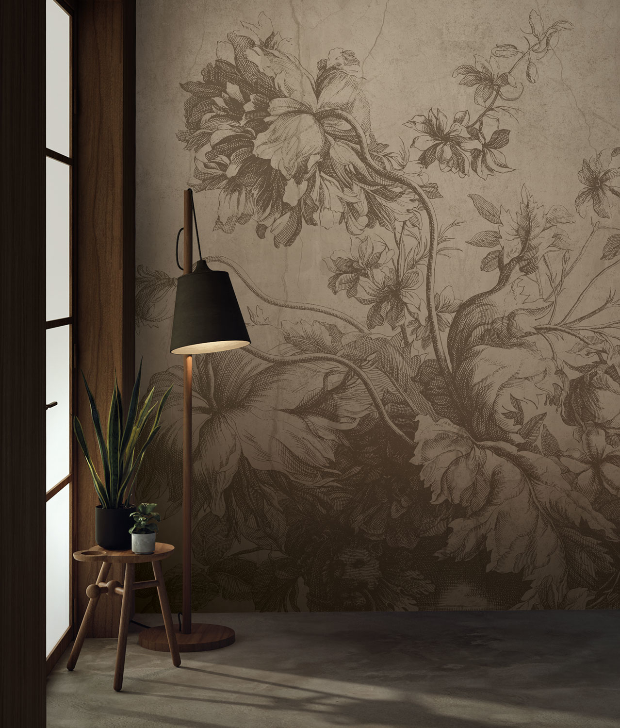 Wandbild Gradient Flowers Uyterlinde - Beige 292 cm
