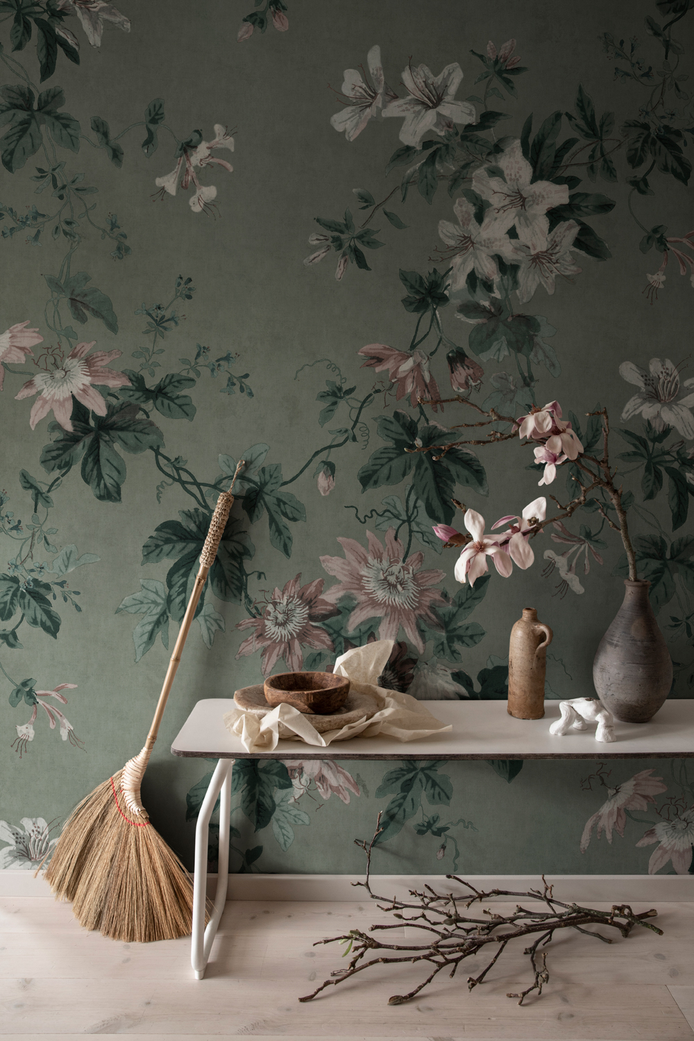 Wandbild Faded Passion - Sage Green