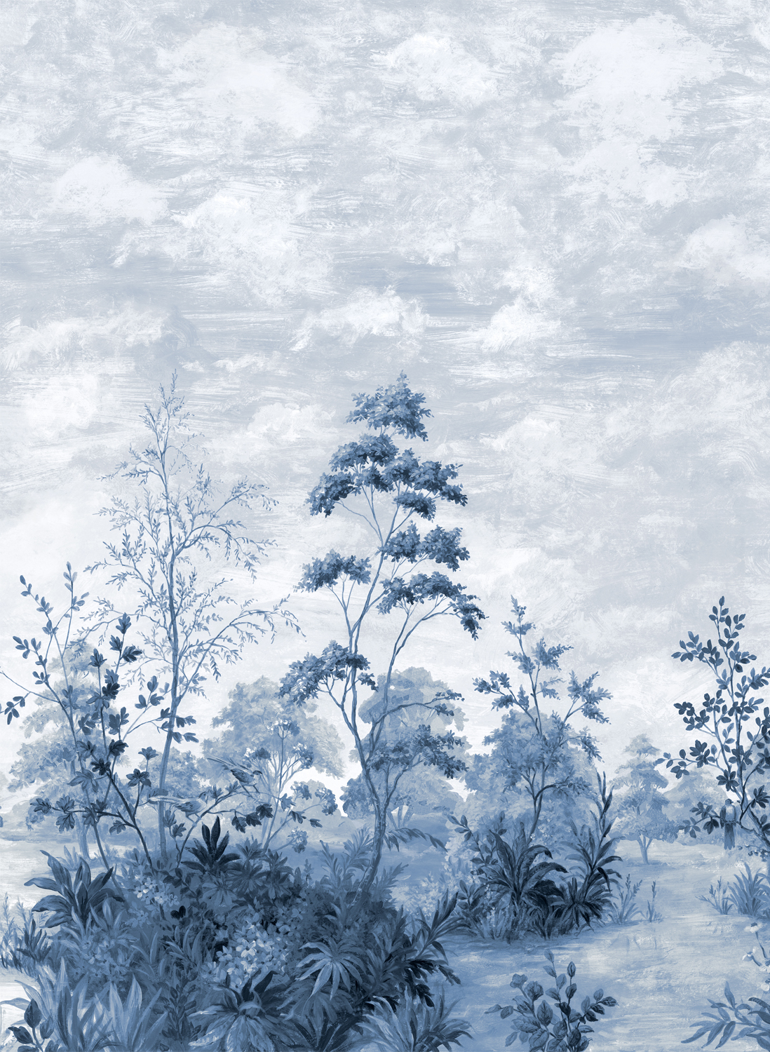 Wandbild Cumbria - Blue and White on Pearl