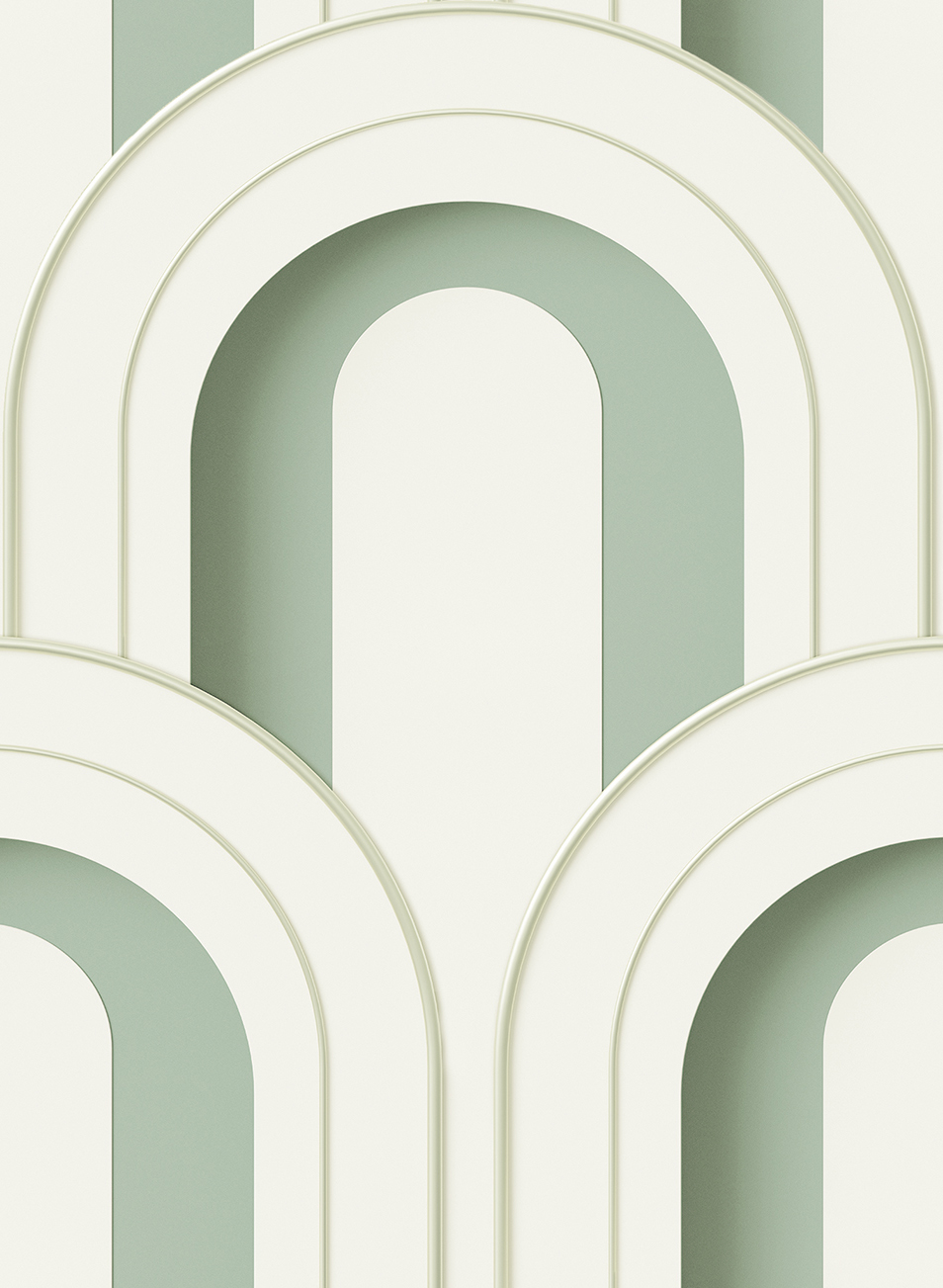Tapete Arch Deco Bijou - Soft Green