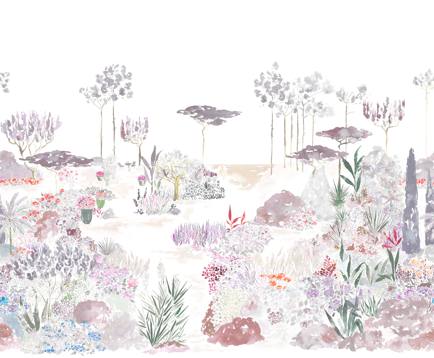 Wandbild Jardin de France - Gris Rose Panel A
