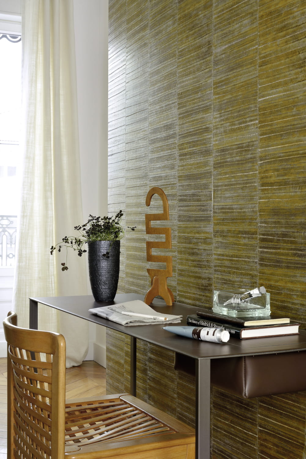 Tapete Anguille - Gold/ Silber