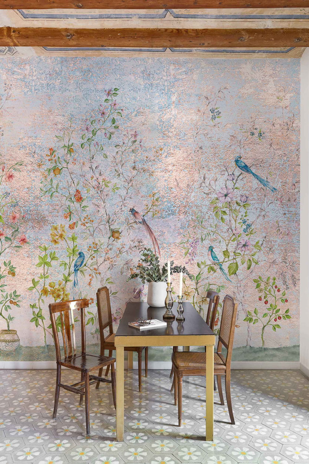 Wandbild Tea Garden - Gold
